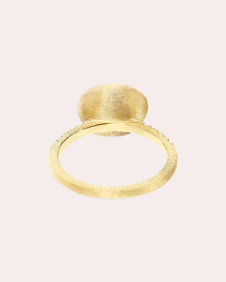 Jadeite & Diamond 18k Gold Small Boules Ring
