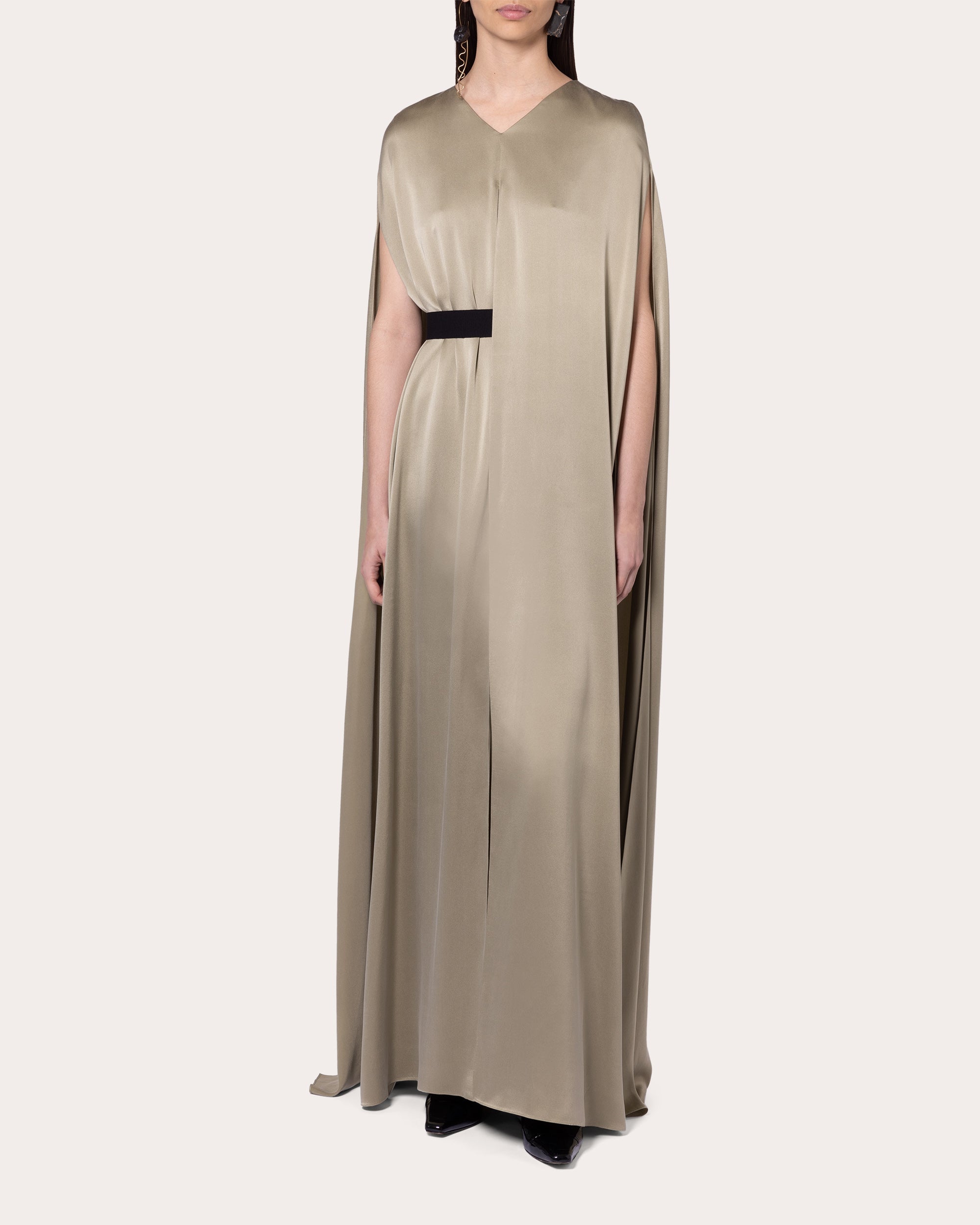 Fyeris Silk Cape Maxi Dress