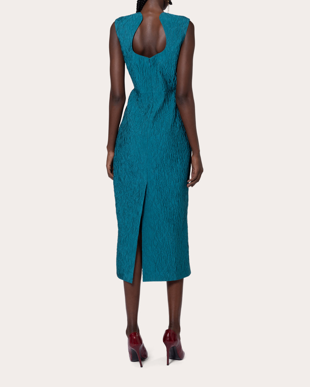 Surah Cloqué Sleeveless Midi Dress