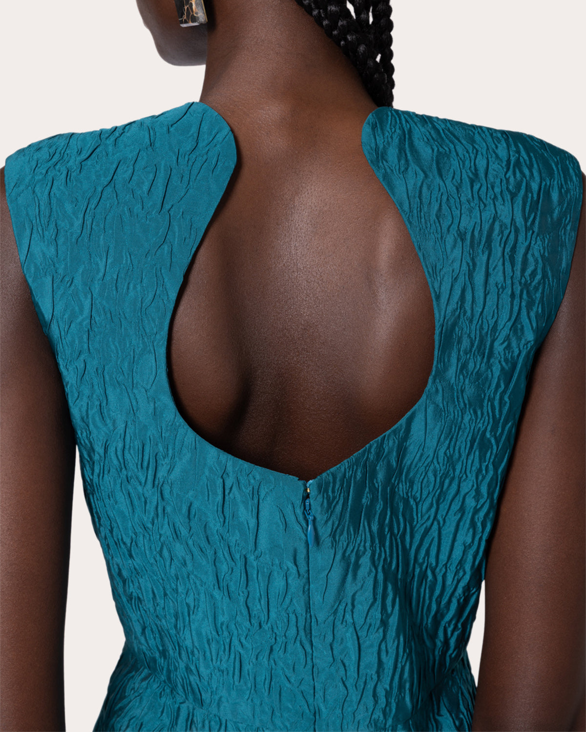 Surah Cloqué Sleeveless Midi Dress