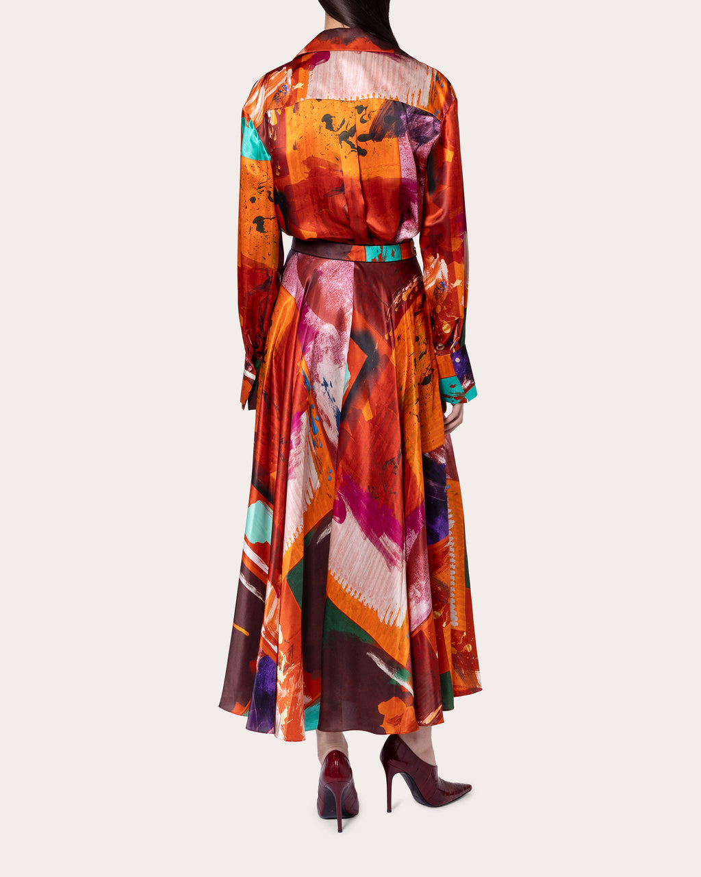 Ameera Abstract Silk Circle Skirt