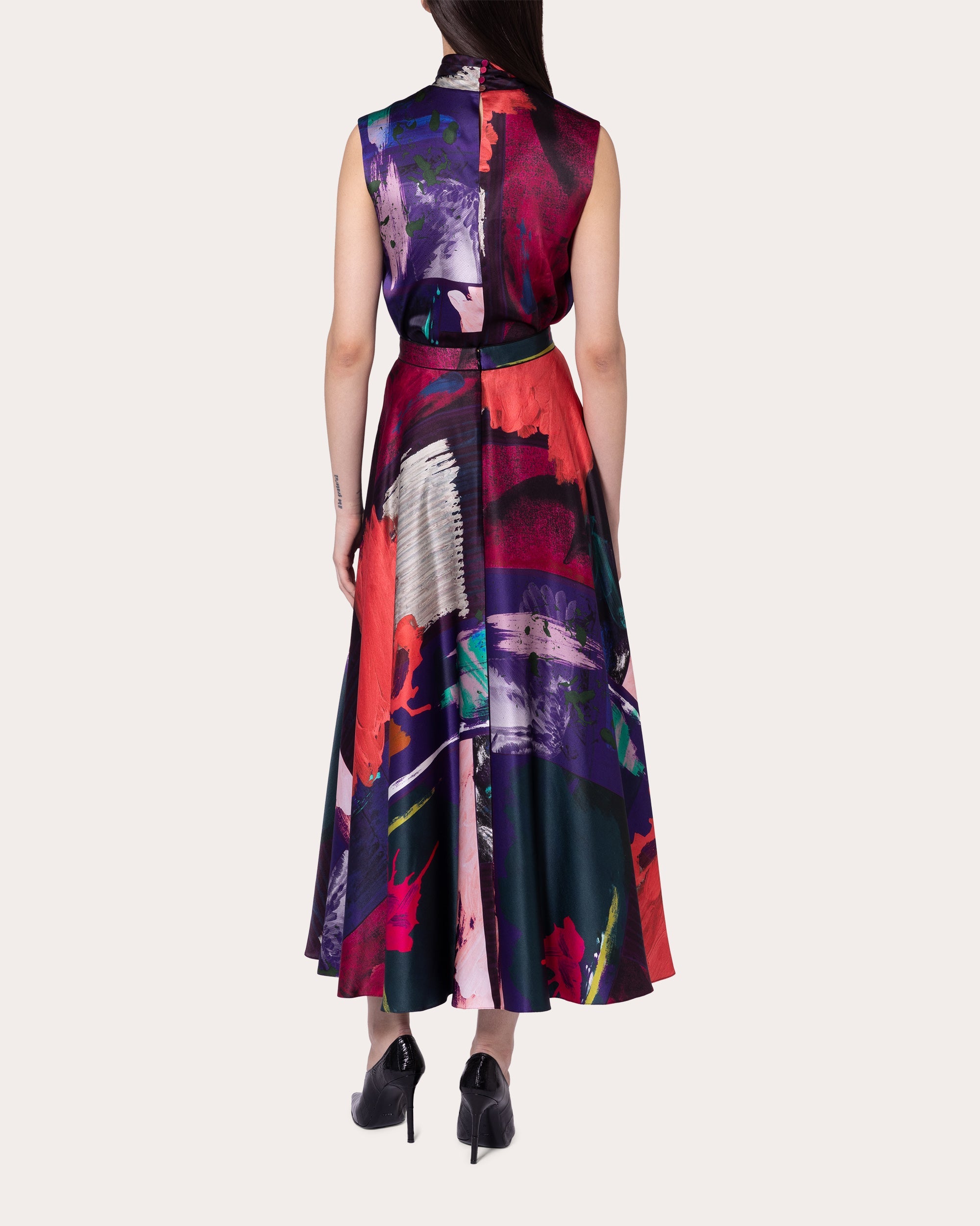 Ameera Abstract Silk Circle Skirt