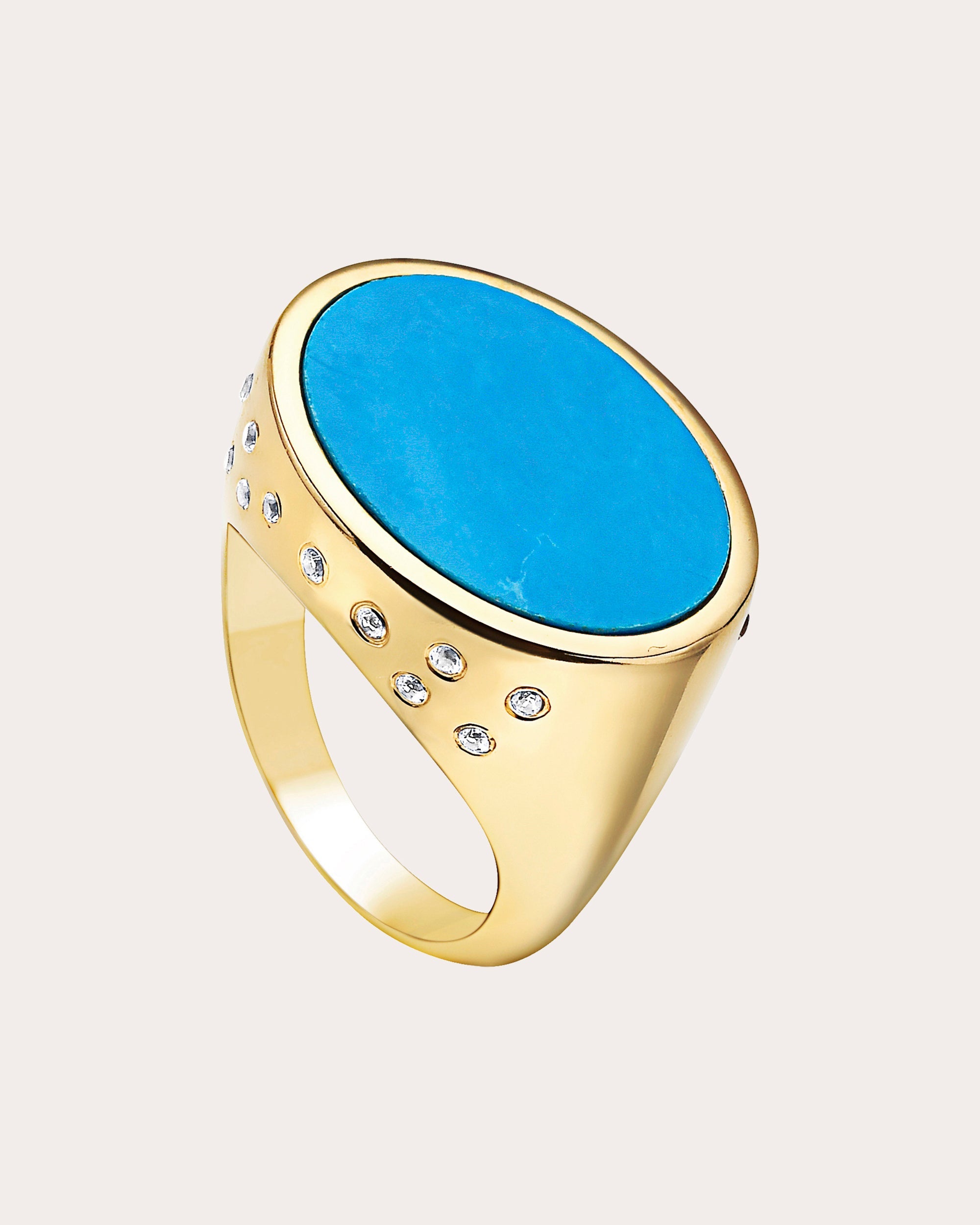 Ayla 14K Gold-Plated Turquoise and Sapphire Ring