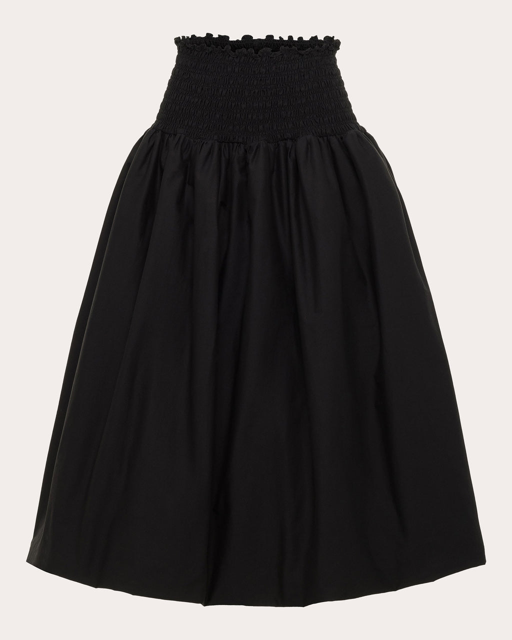 Roma Smocked Cotton Poplin Midi Skirt