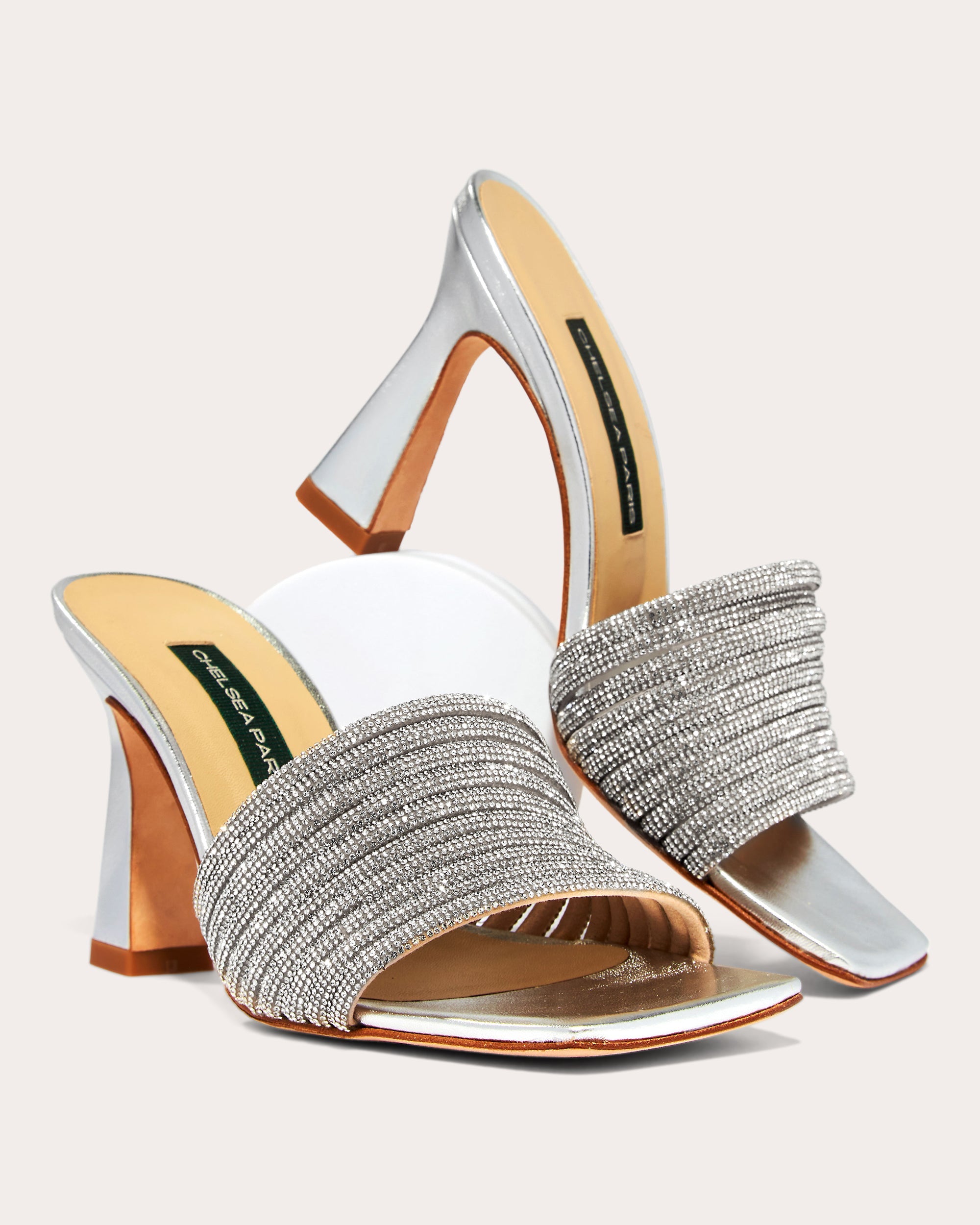 Ace Crystal Metallic Leather Mule