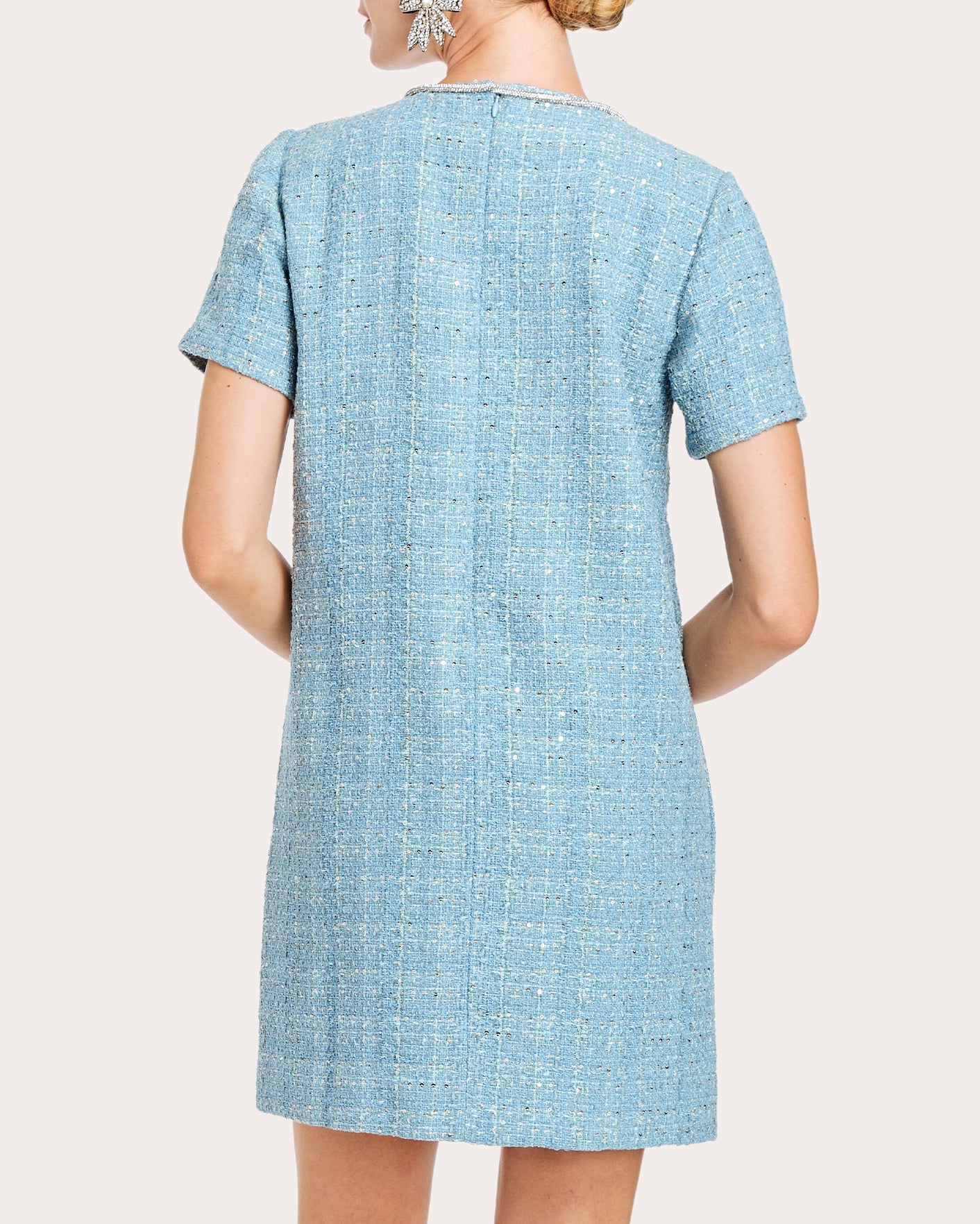 Ainslee Embellished Metallic Tweed Mini Dress