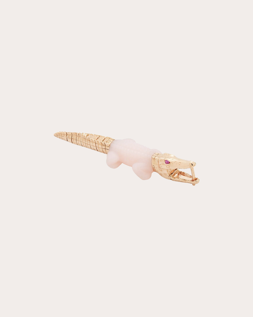 Opal & Pink Sapphire Alligator Bite Drop Earring