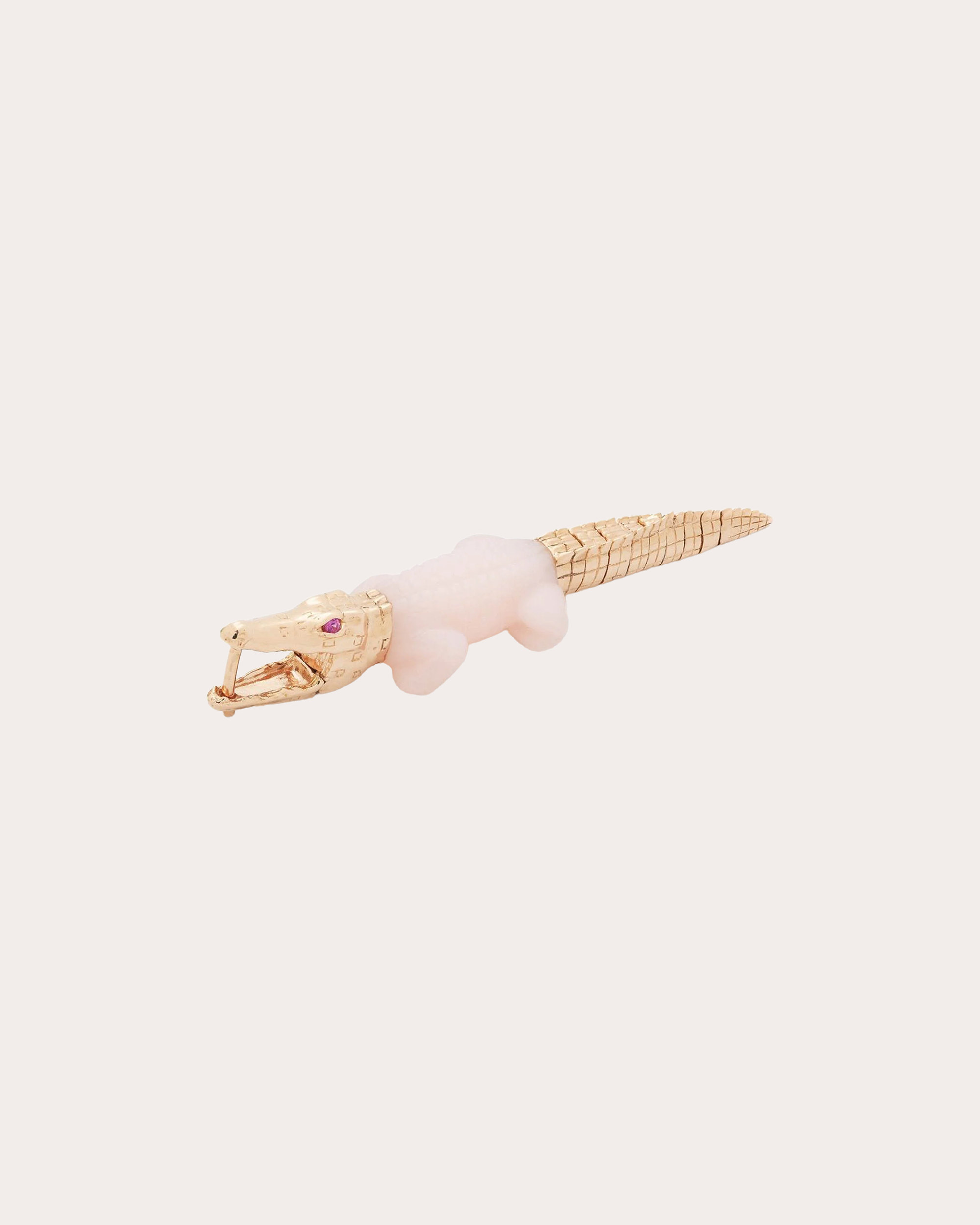 Opal & Pink Sapphire Alligator Bite Drop Earring