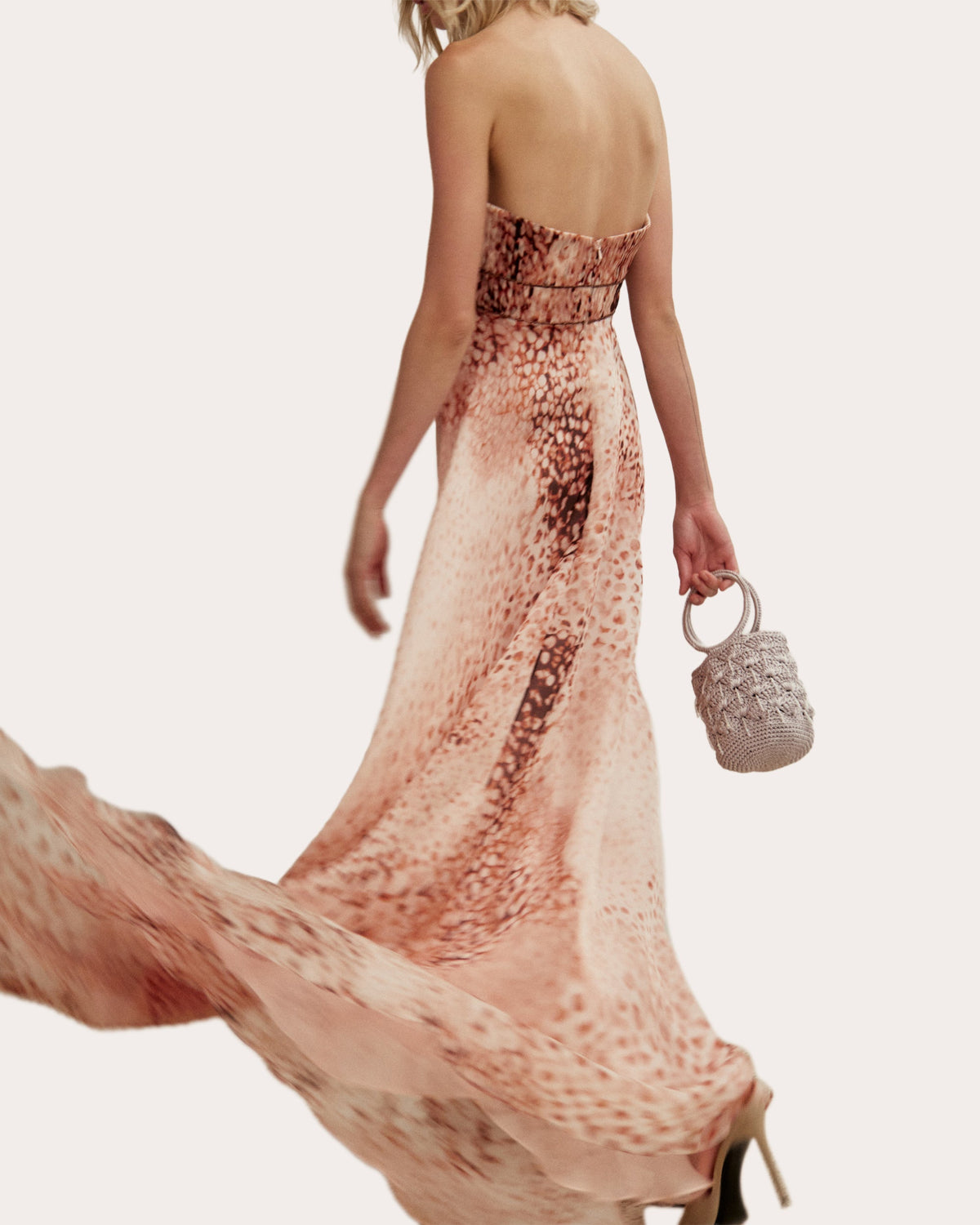 Amapola Printed Silk Empire-Waist Gown