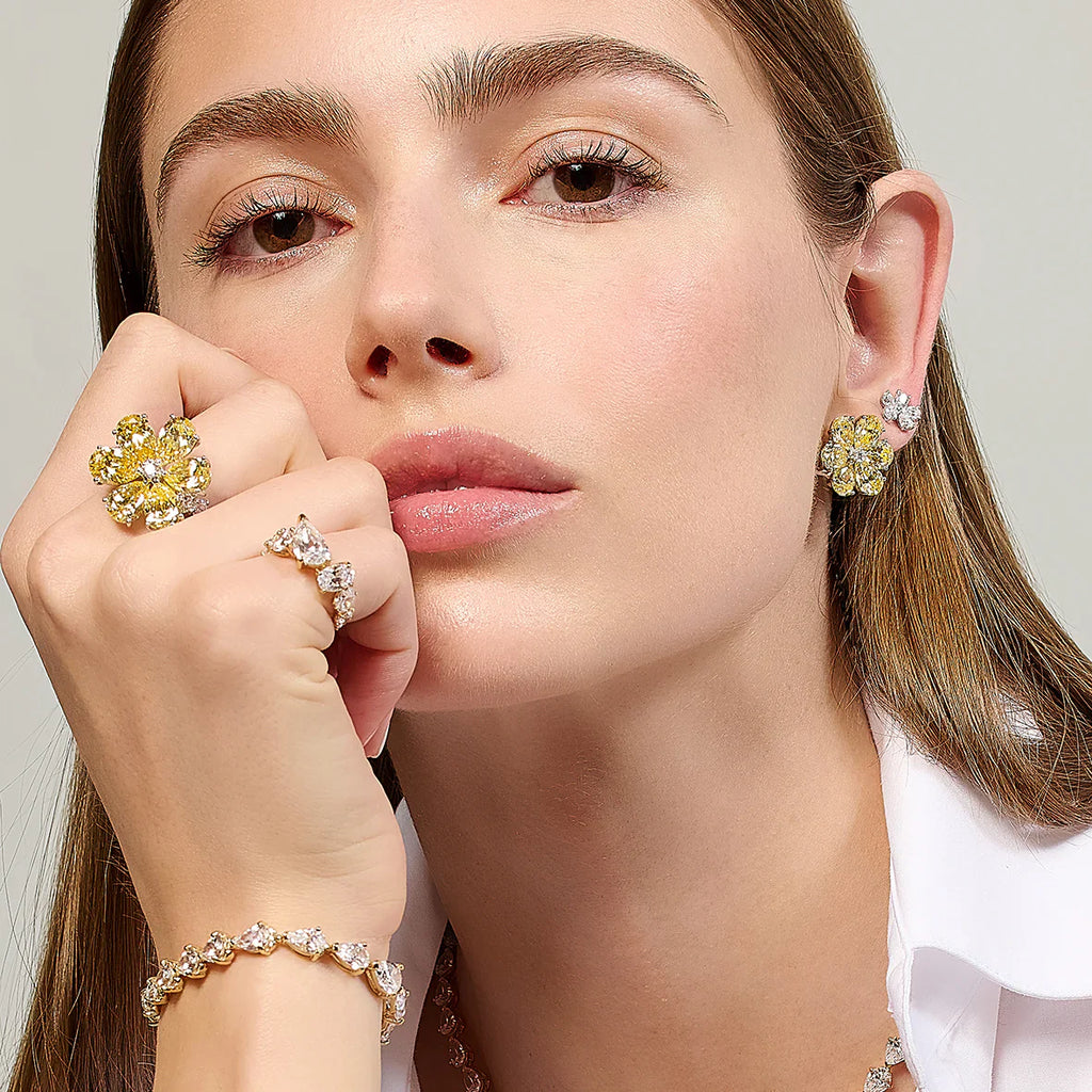 Diamond Marguerite Floral Convertible Earrings