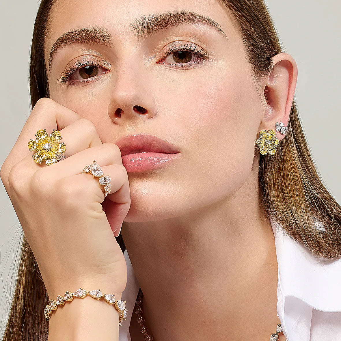 Diamond Marguerite Floral Convertible Earrings