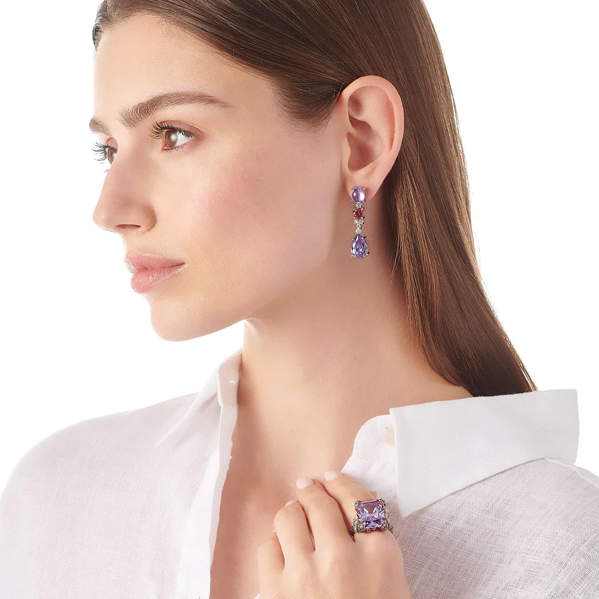 Cinderella 18K Gold and Rhodium Vermeil Lab-Grown Multi-Stone Ring