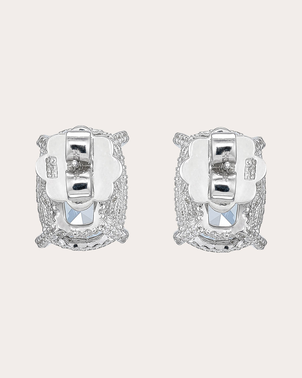 Aquamarine Cushion Wing Stud Earrings