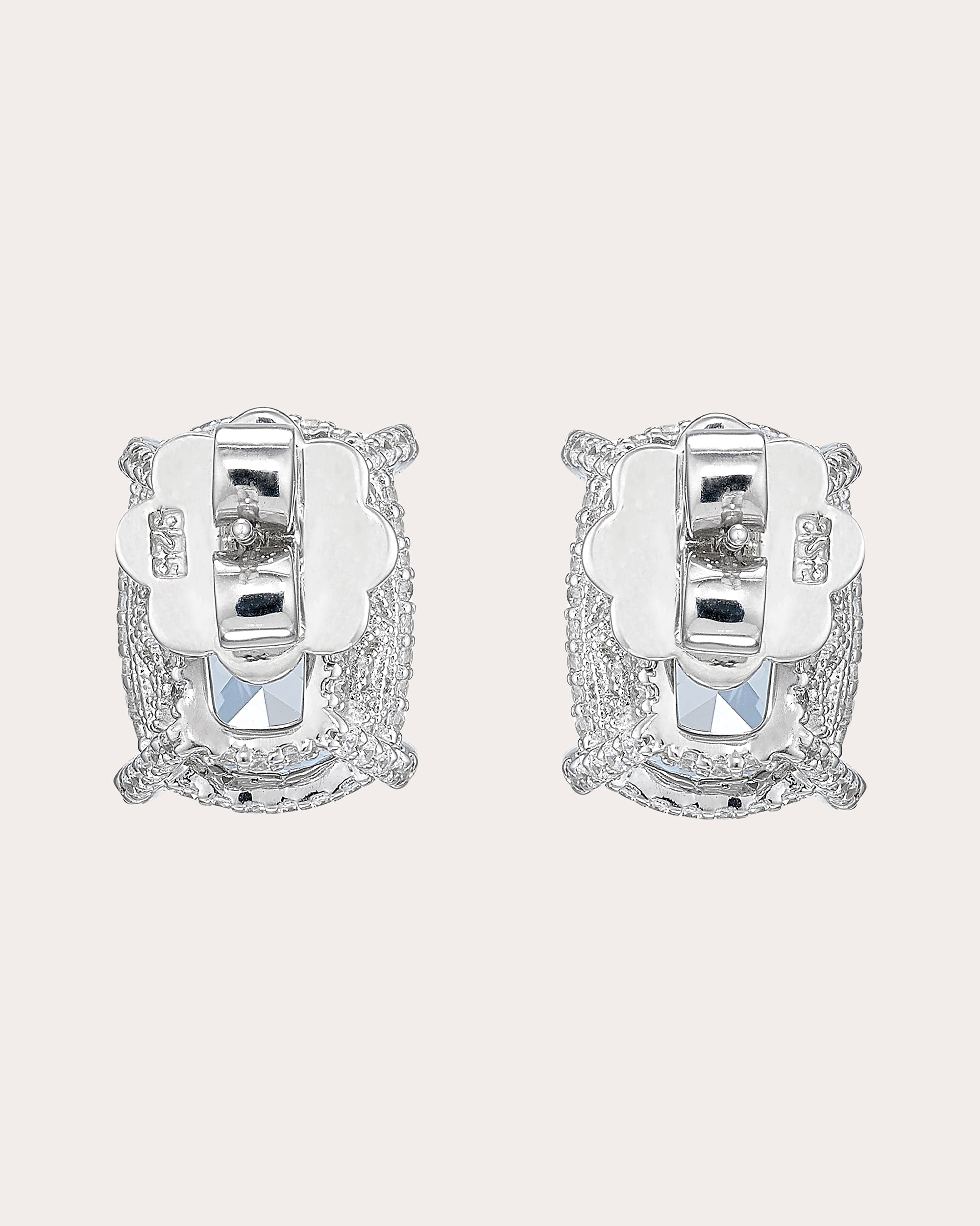 Aquamarine Cushion Wing Stud Earrings
