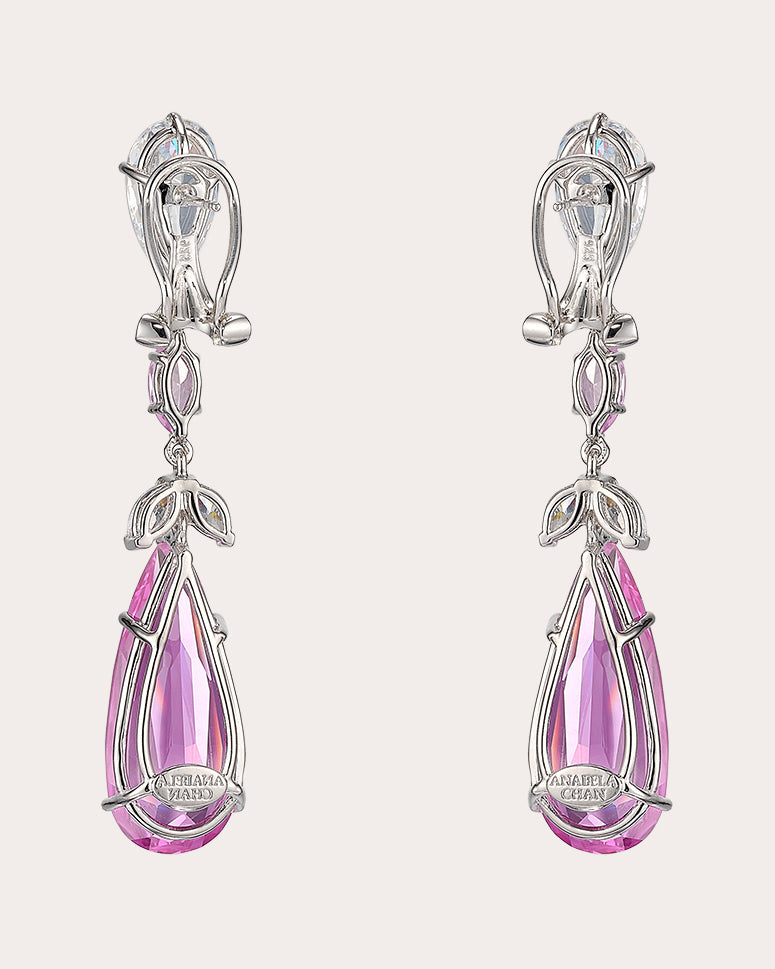 Calla Lily 18K Gold and Rhodium Vermeil Lab-Grown Sapphire and Diamond Earrings