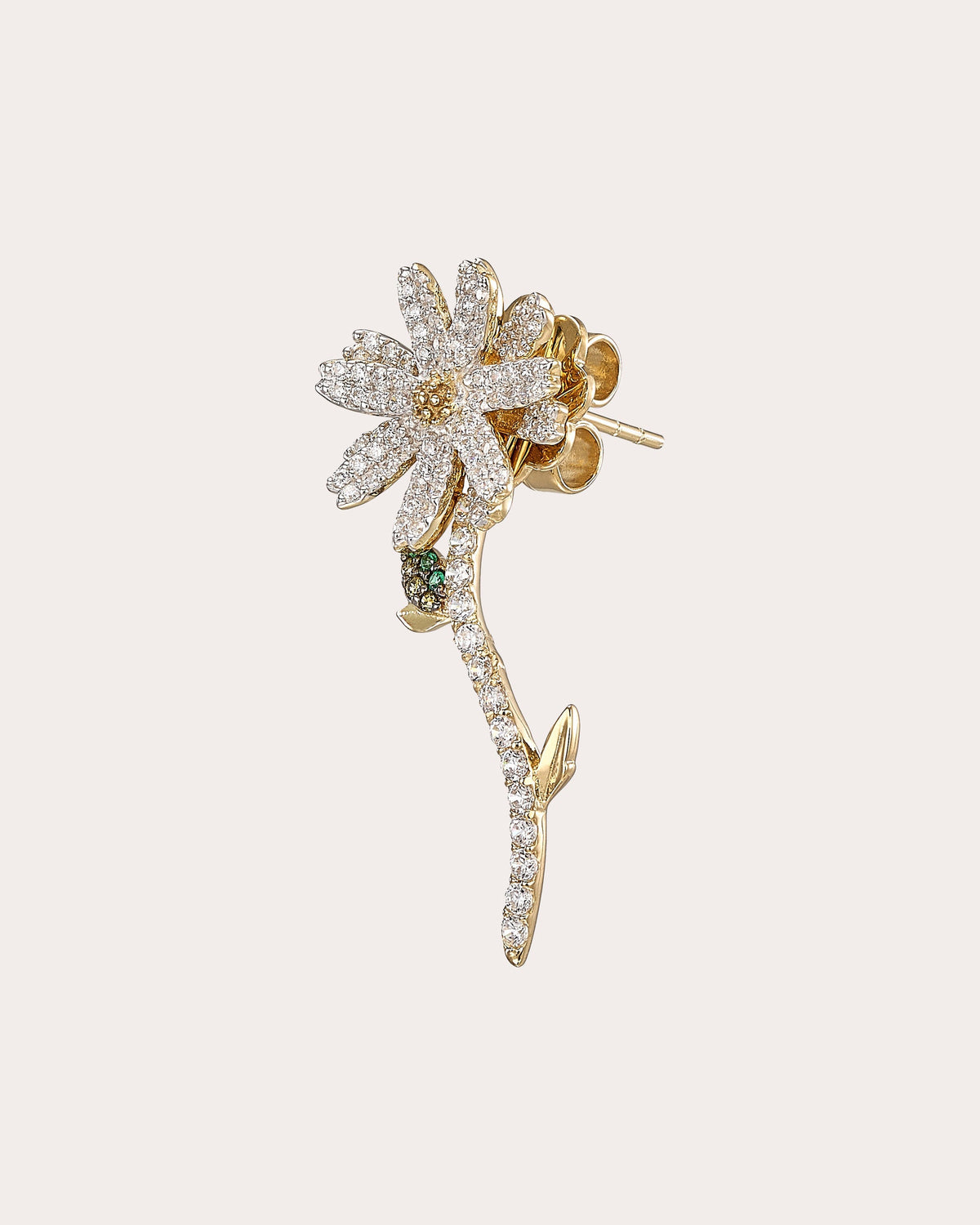 White & Canary Diamond Daisy Earrings