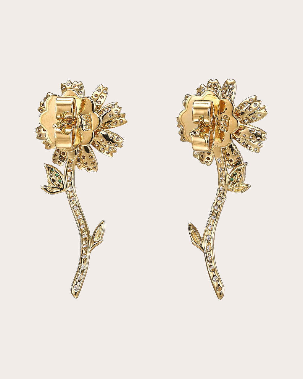 White & Canary Diamond Daisy Earrings