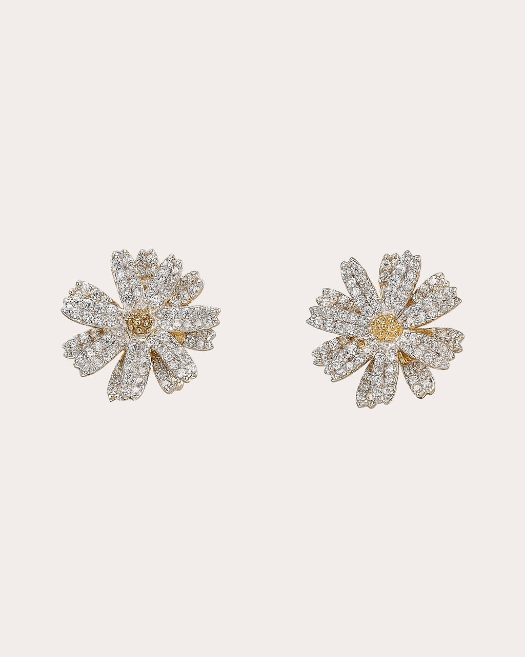 White & Canary Diamond Daisy Earrings