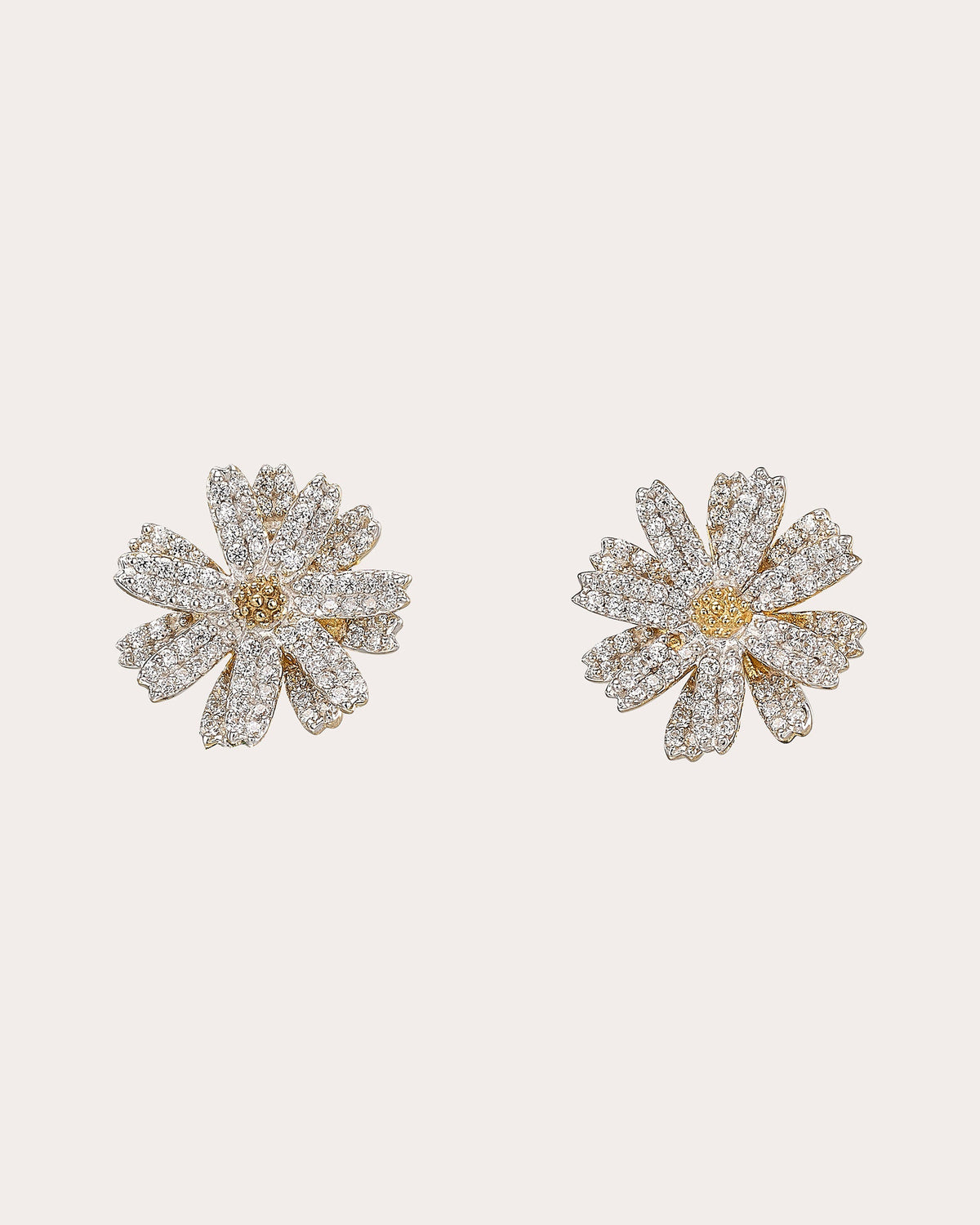 White & Canary Diamond Daisy Earrings