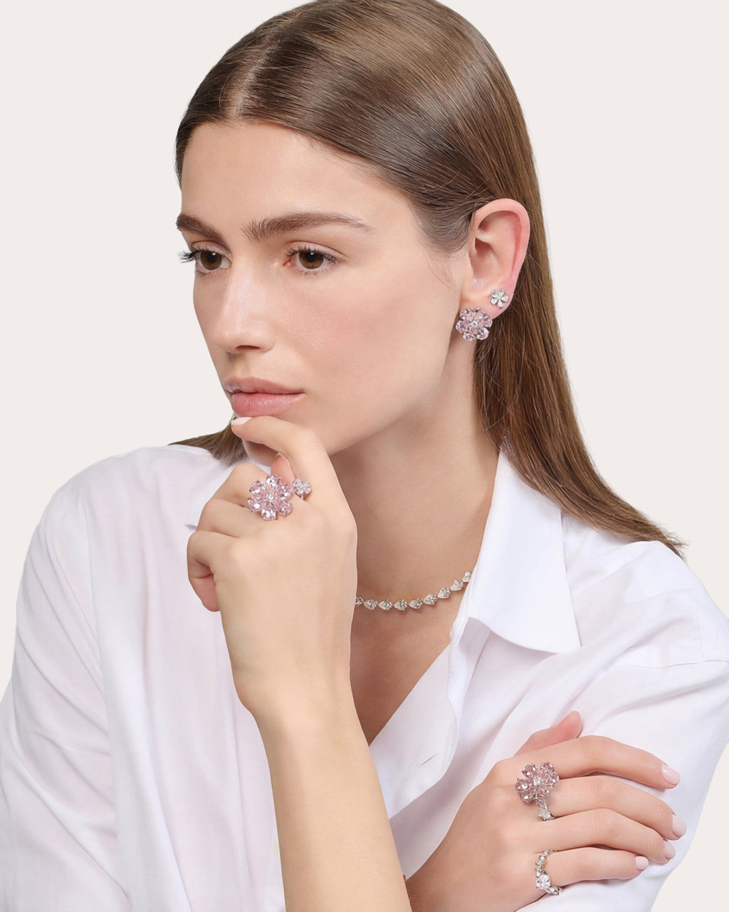 Diamond Rose Marguerite Daisy Ring