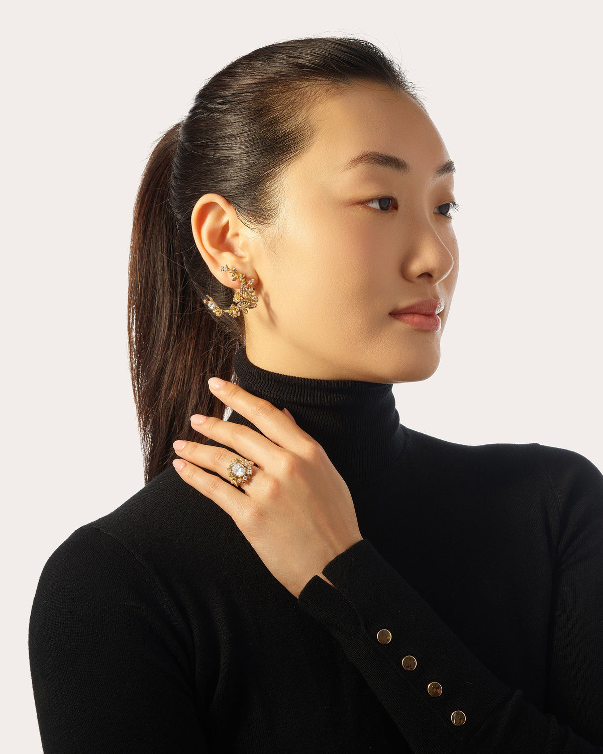Diamond Orchard Garland Hoop Earrings