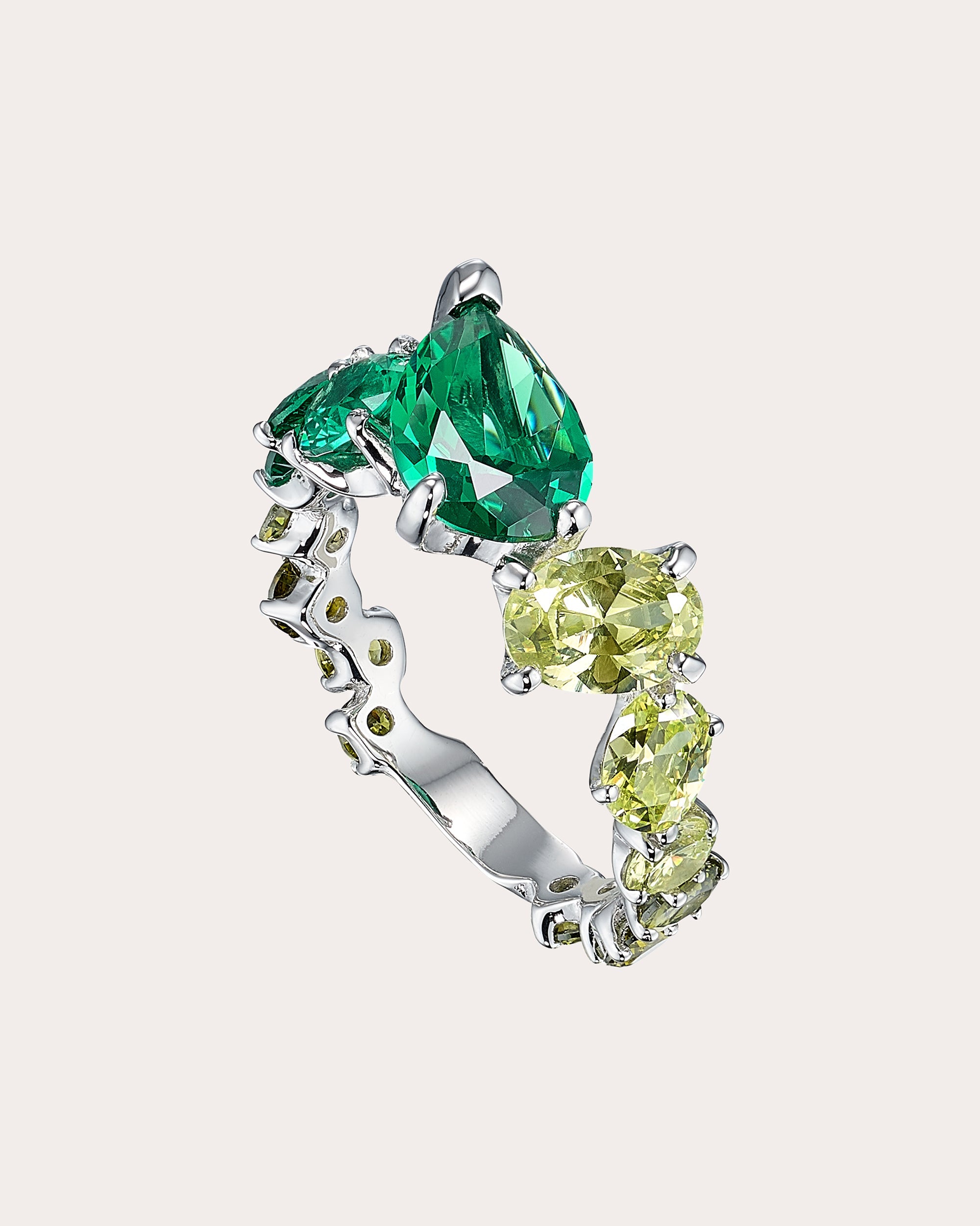 Emerald Ombré Nova Starburst Ring