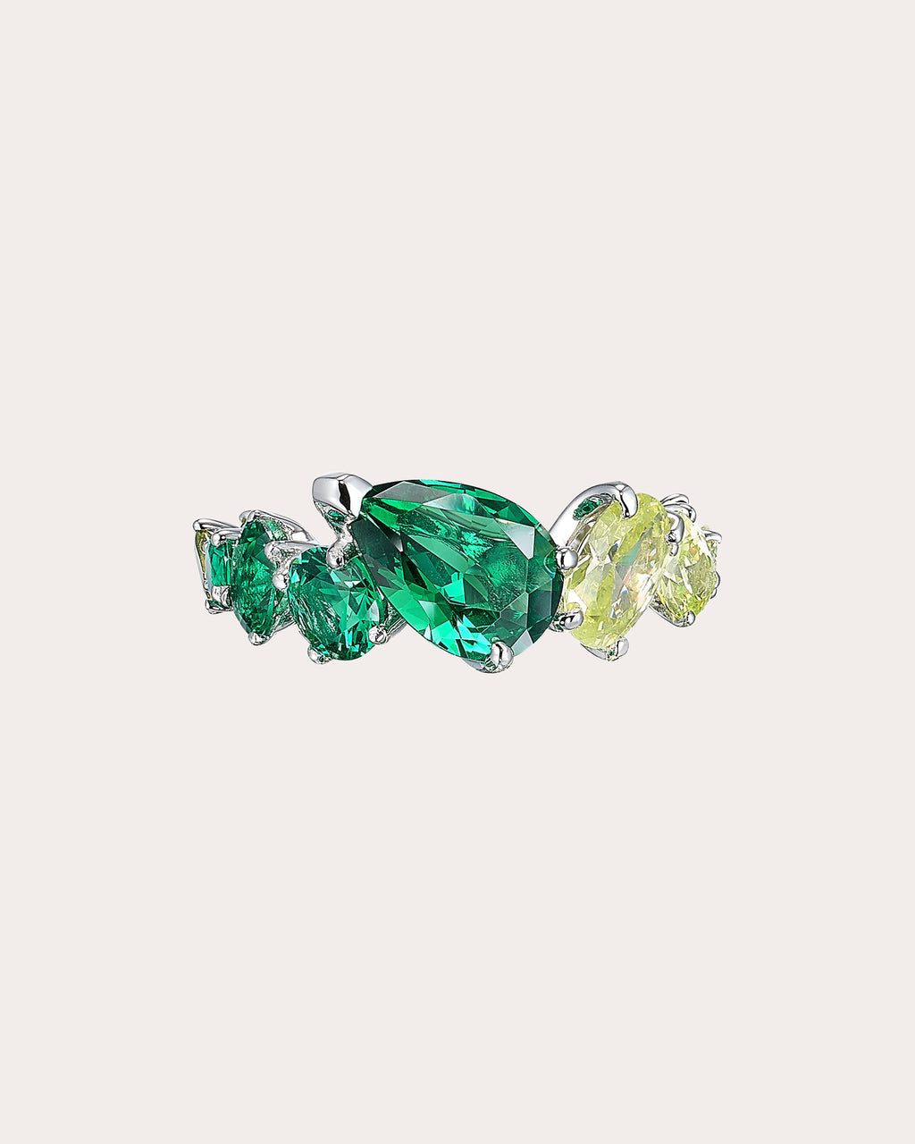 Emerald Ombré Nova Starburst Ring