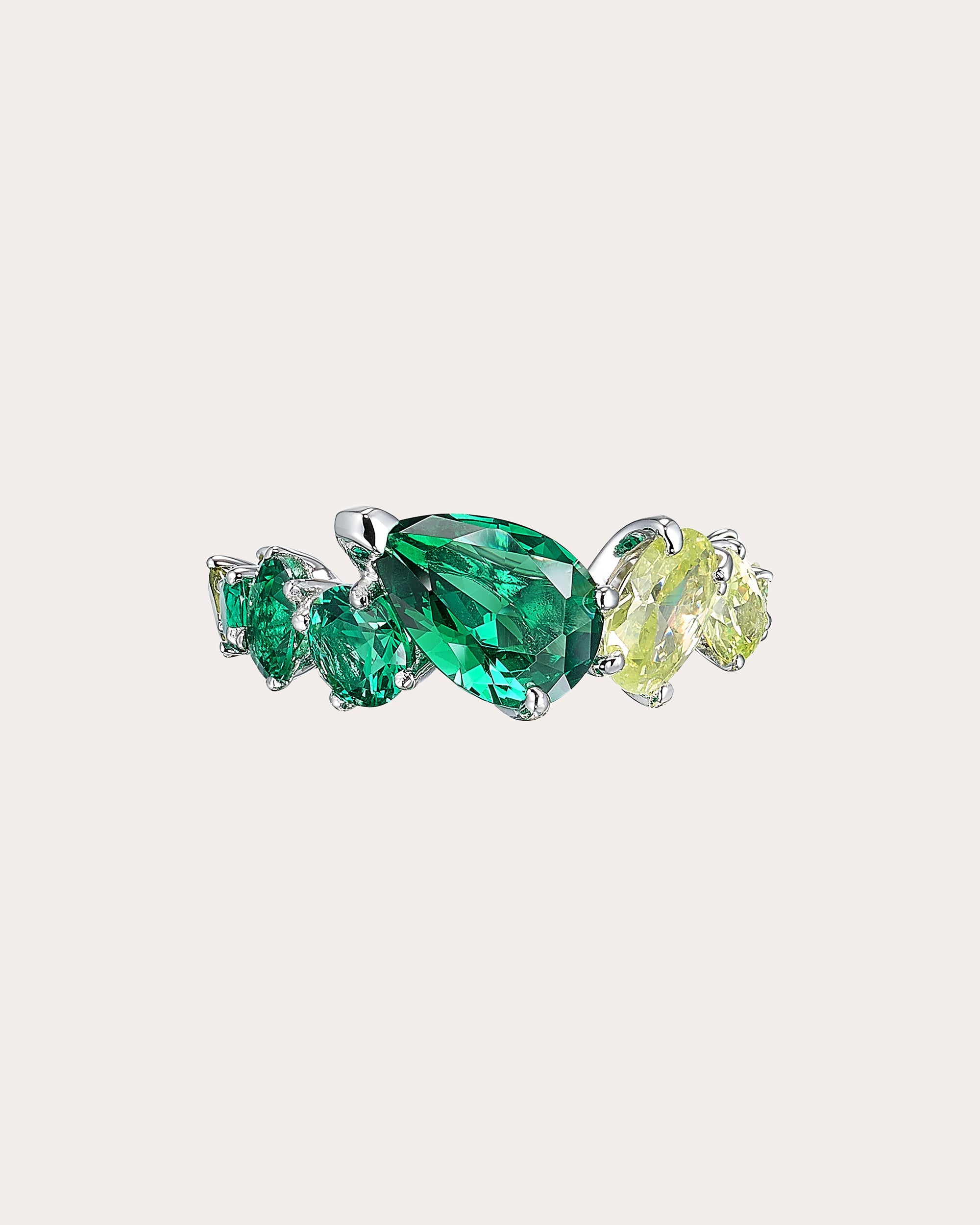 Emerald Ombré Nova Starburst Ring