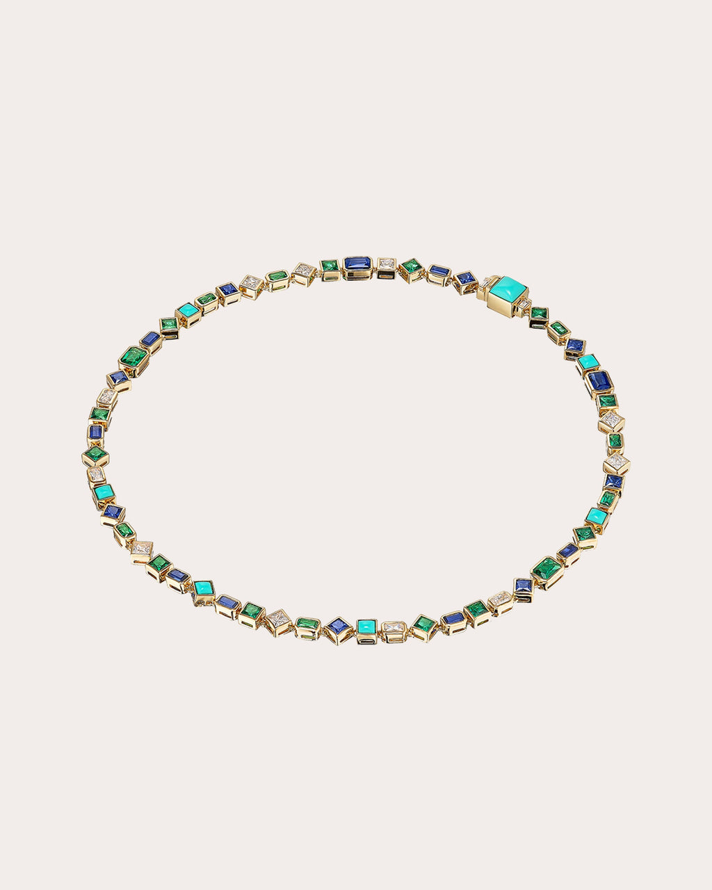 Emerald Turquoise Deco Necklace