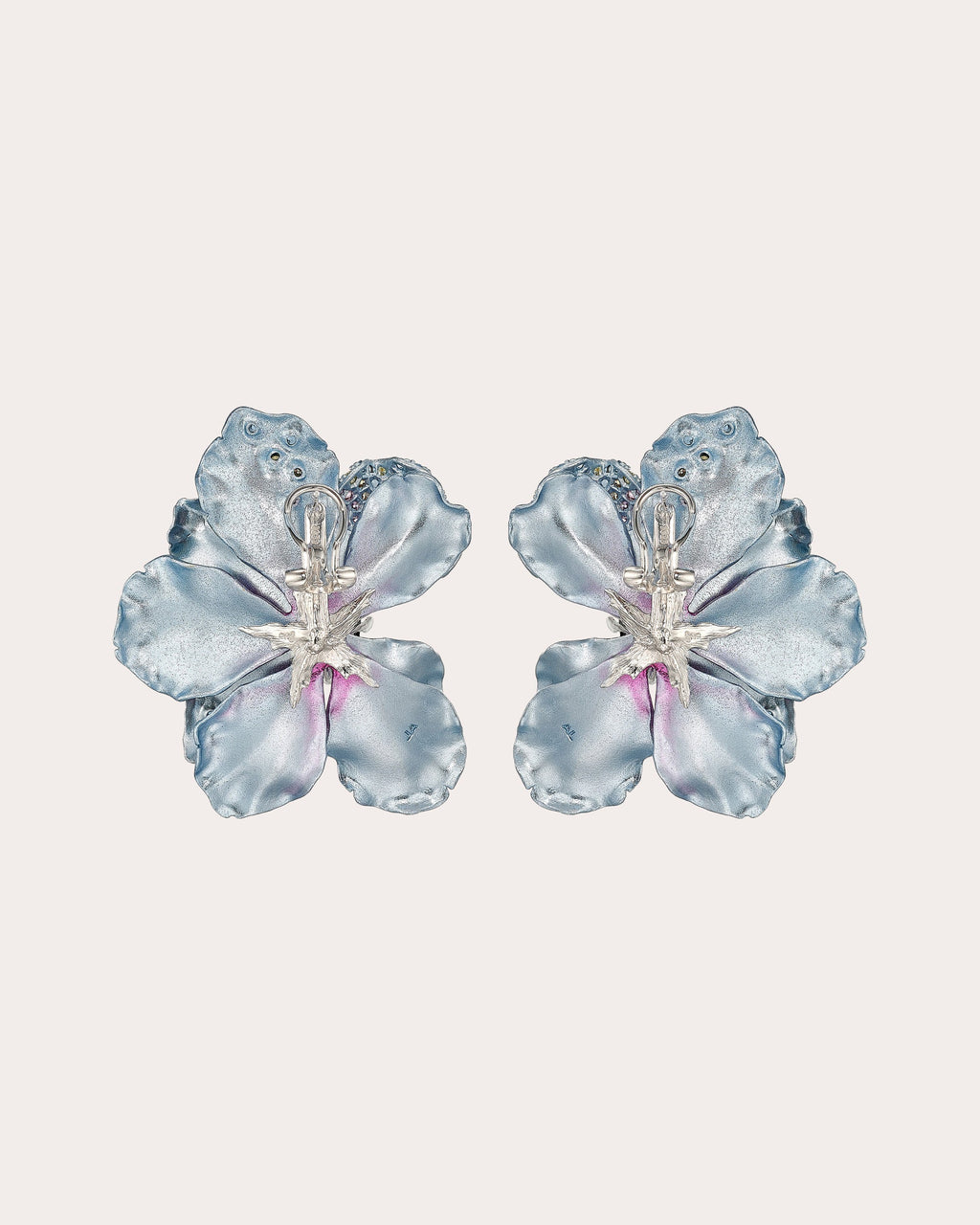 Pink & Yellow Sapphire Iris Poppy Stud Earrings