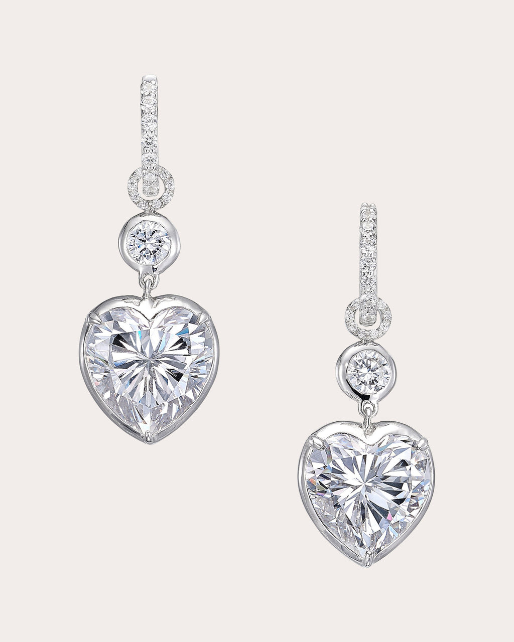 Diamond Large Heart Hoop Earrings