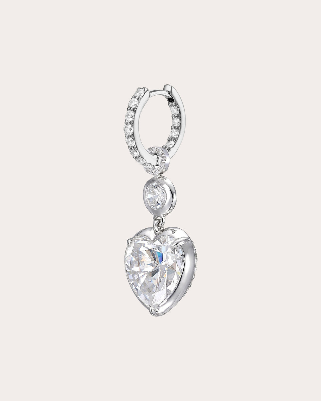 Diamond Large Heart Hoop Earrings
