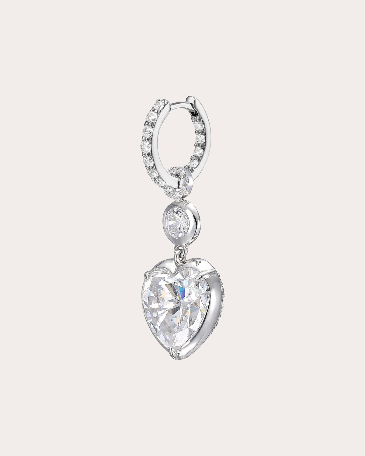 Diamond Large Heart Hoop Earrings
