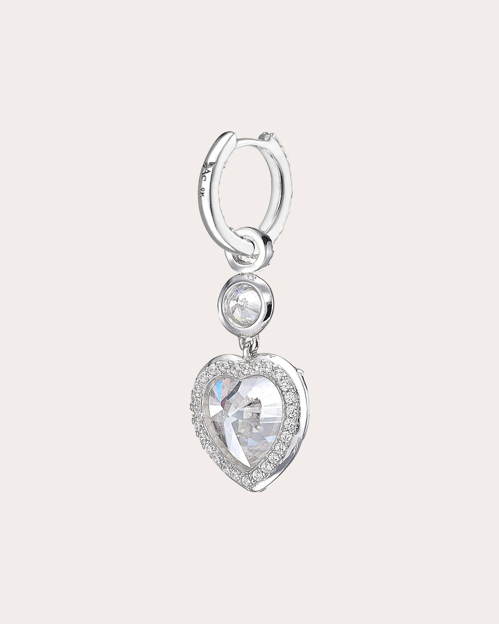 Diamond Large Heart Hoop Earrings