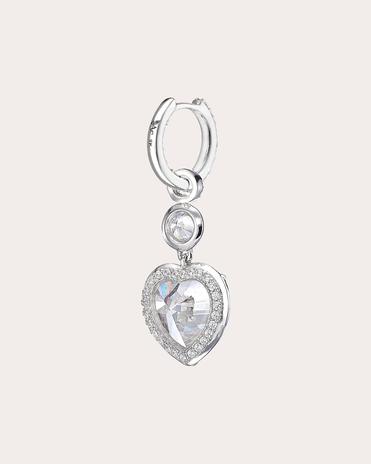 Diamond Large Heart Hoop Earrings