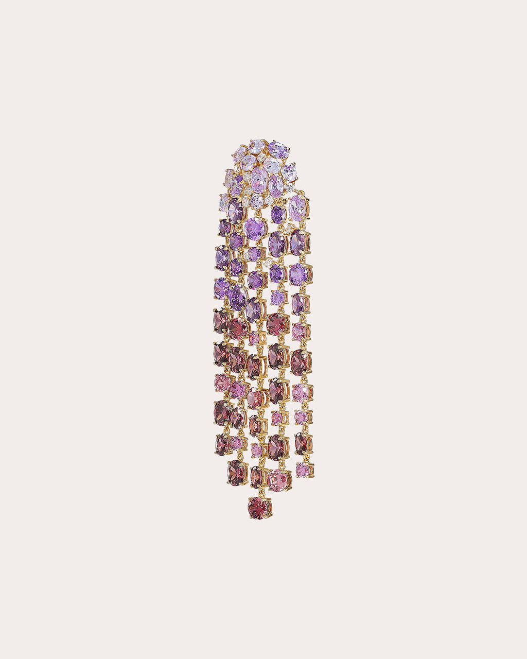 Diamond & Amethyst Cascade Ombré Drop Earrings