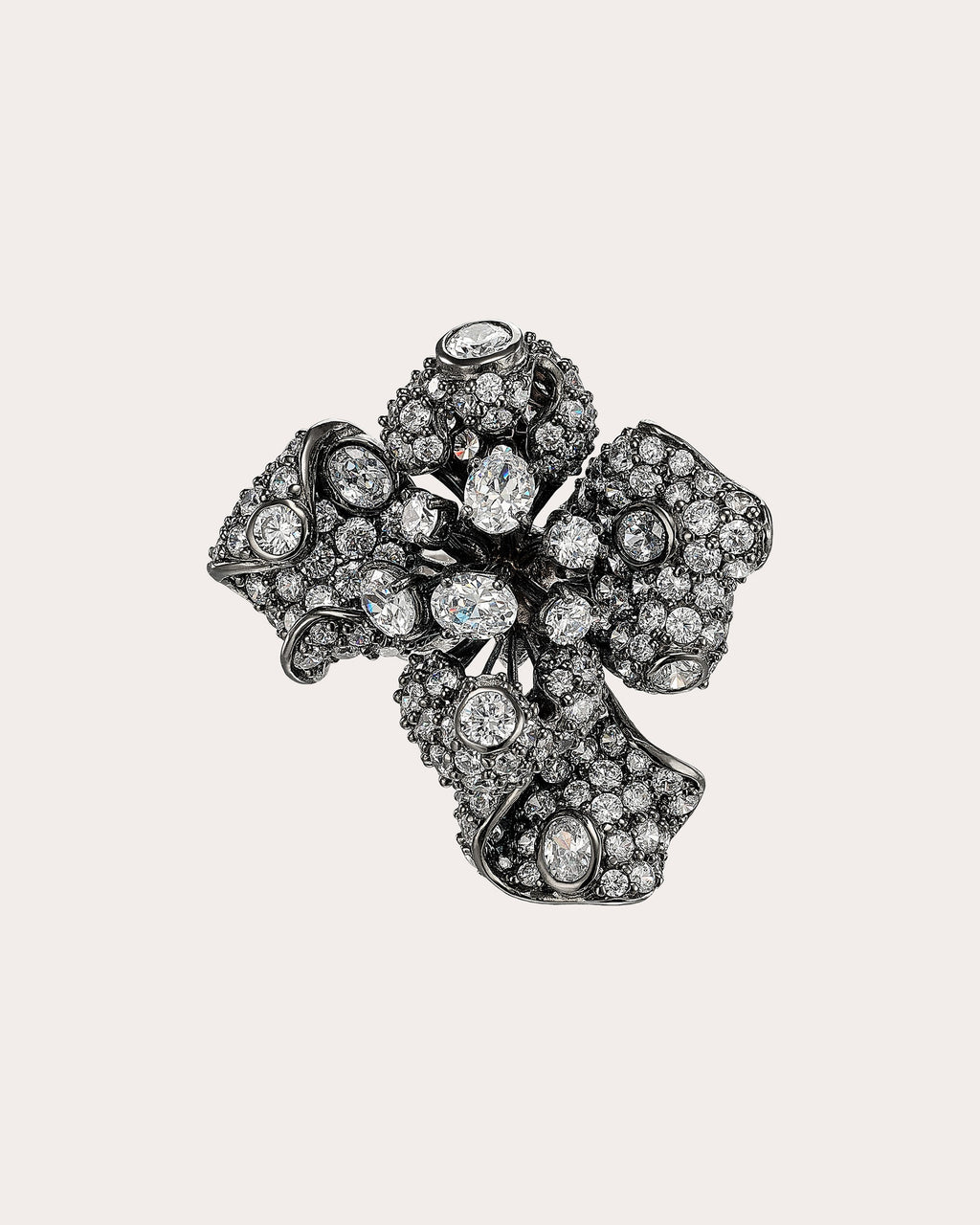 Diamond Blackened Mini Bloomingdale Ring