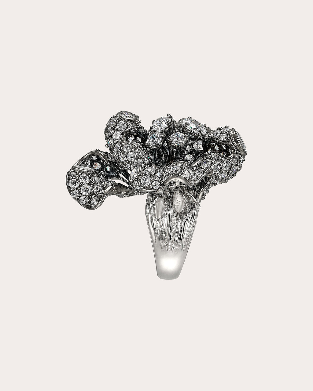 Diamond Blackened Mini Bloomingdale Ring