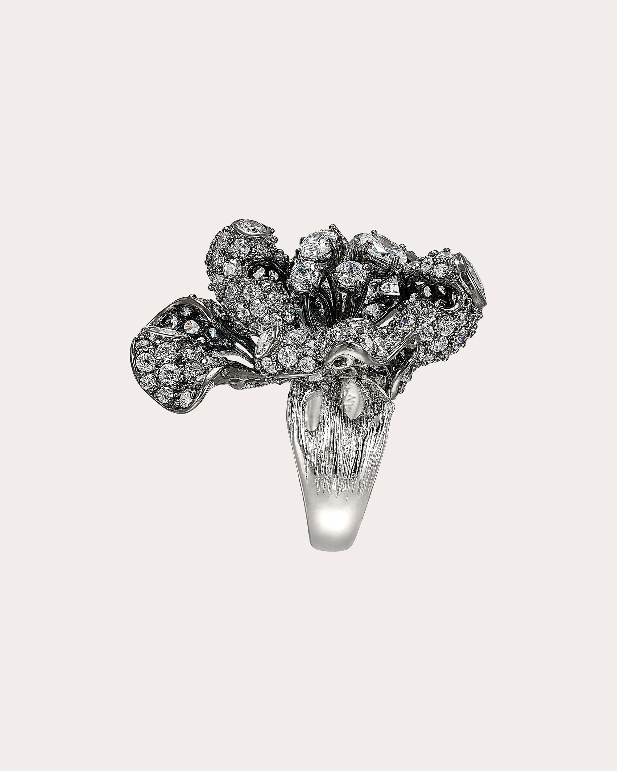 Diamond Blackened Mini Bloomingdale Ring