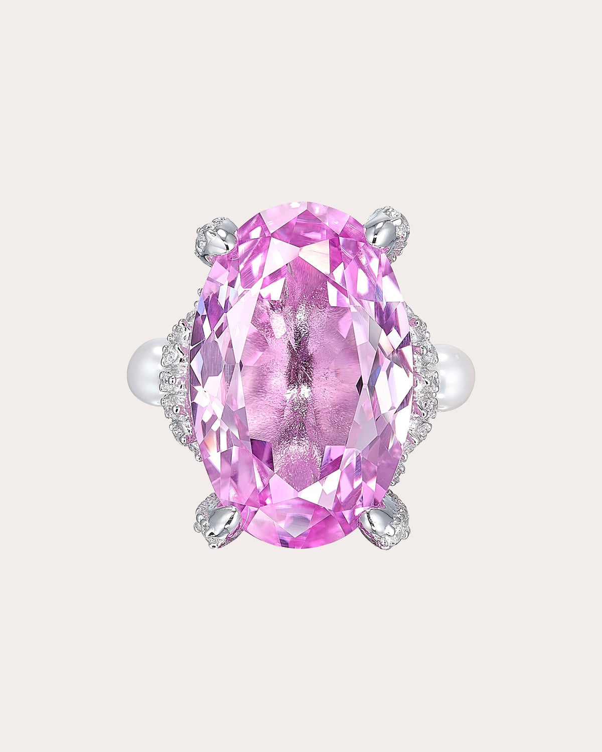 Pale Rose Sapphire Mermaid Ring