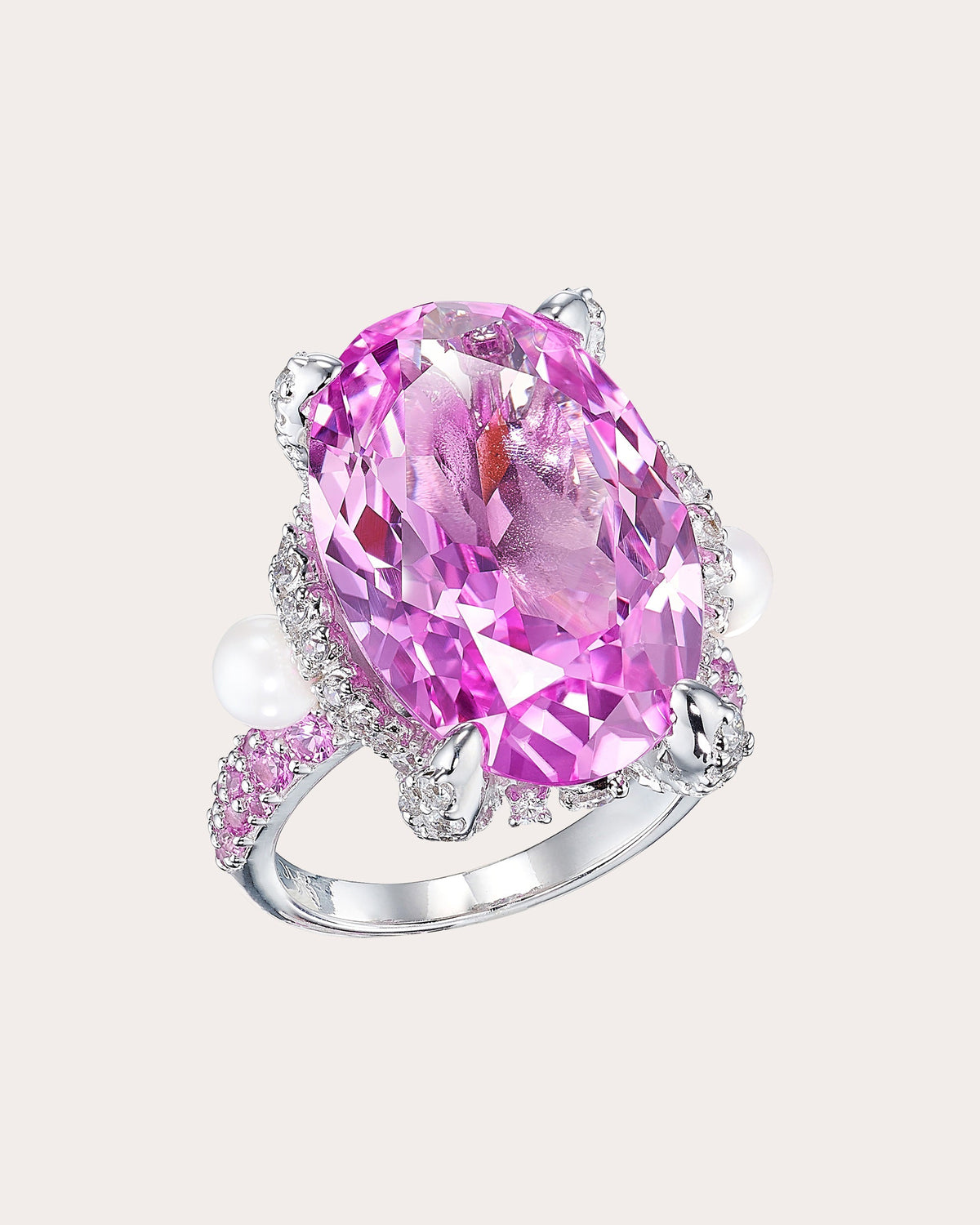 Pale Rose Sapphire Mermaid Ring