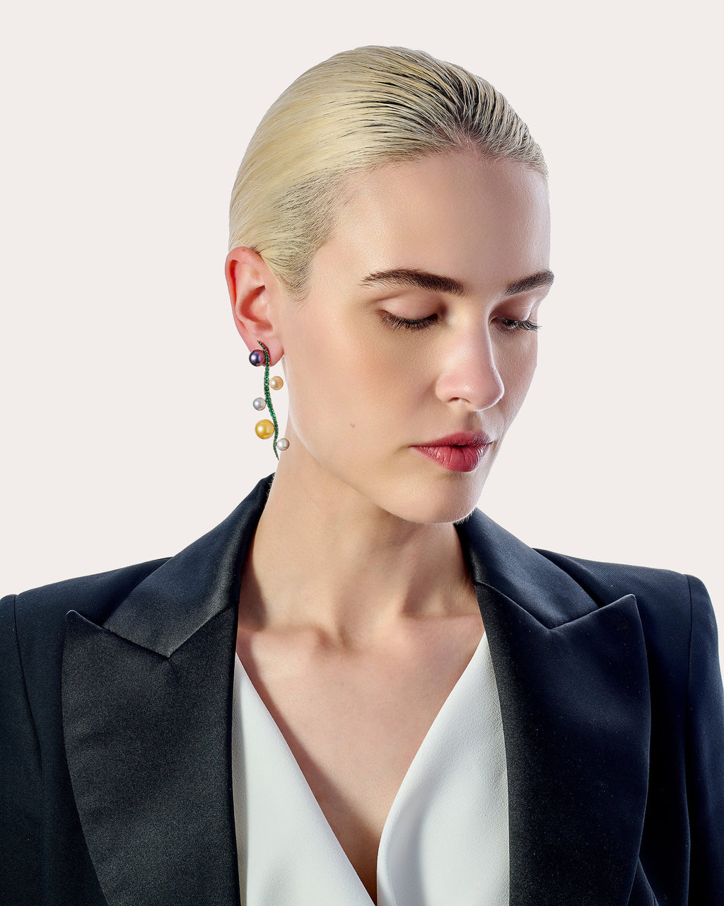 Kamoka Pearl Blades of Grass Drop Earrings