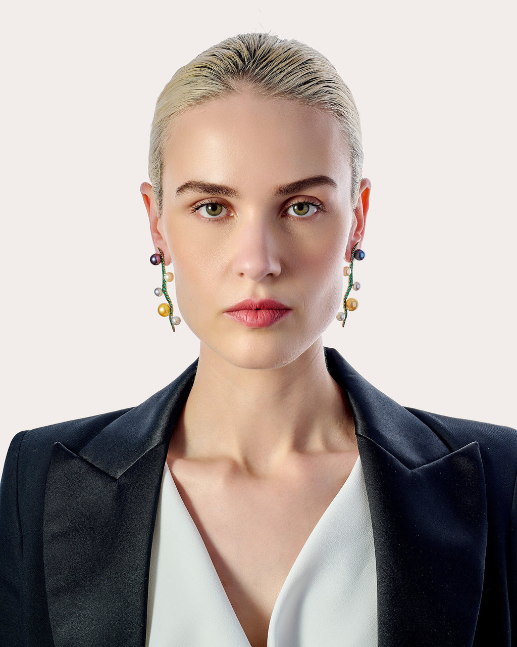 Kamoka Pearl Blades of Grass Drop Earrings