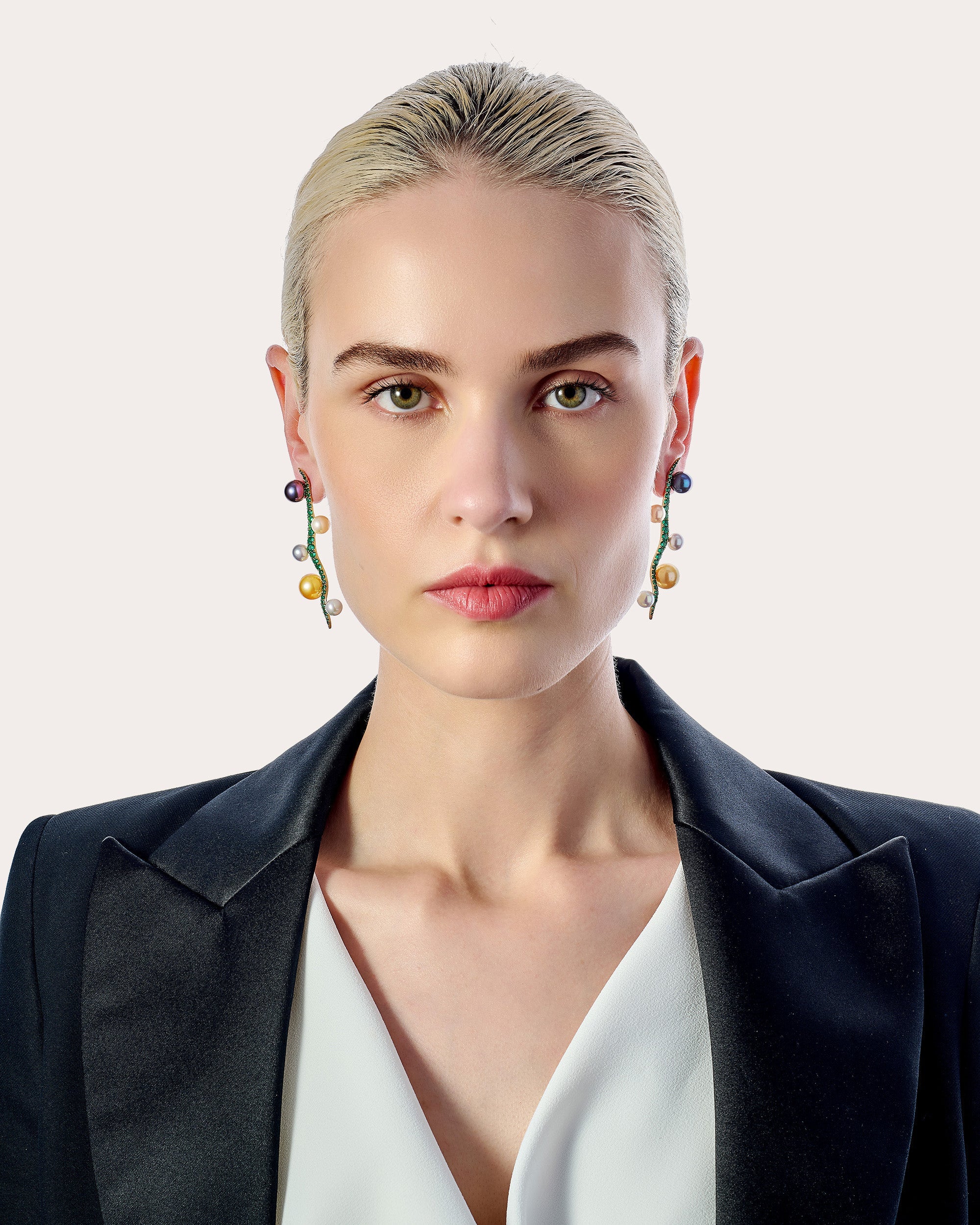 Kamoka Pearl Blades of Grass Drop Earrings