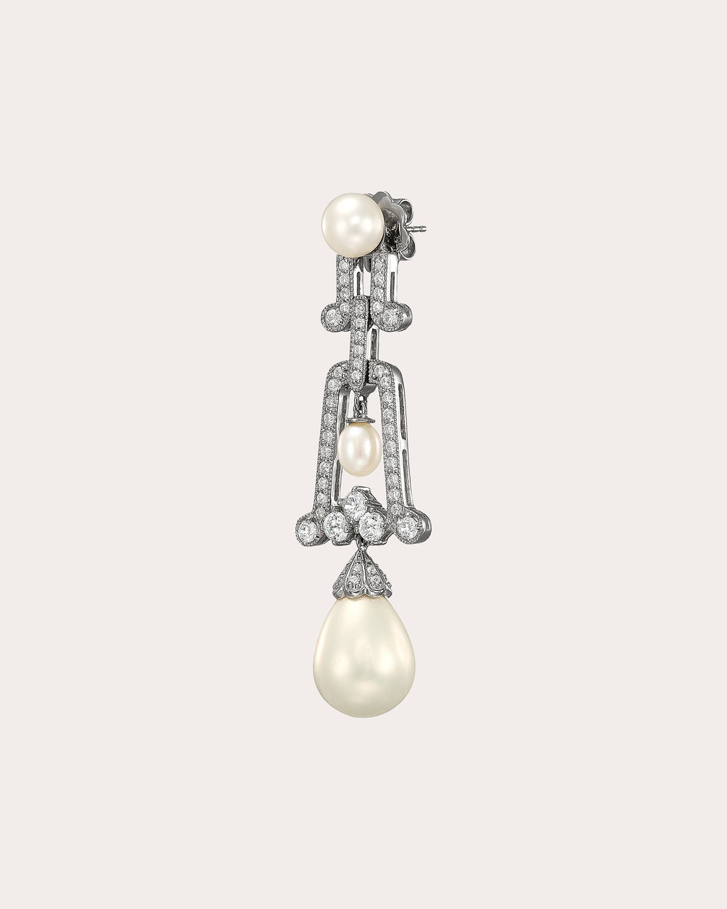 Diamond & Pearl Moderne Drop Earrings