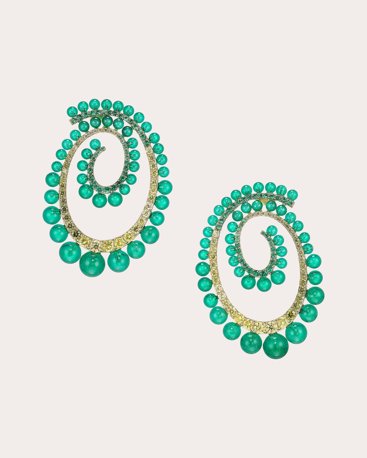 Green Agate Petite Vortex Drop Earrings
