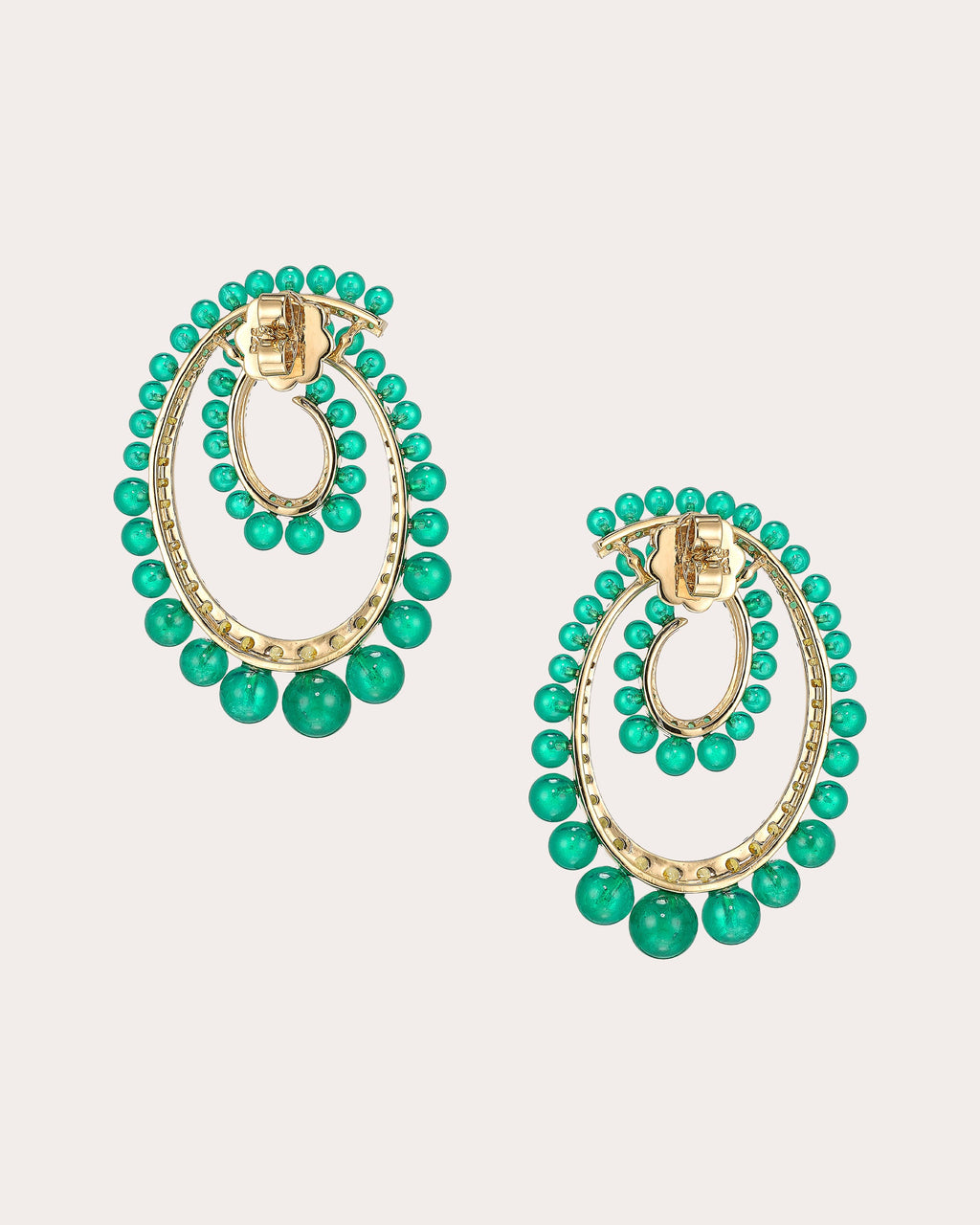 Green Agate Petite Vortex Drop Earrings
