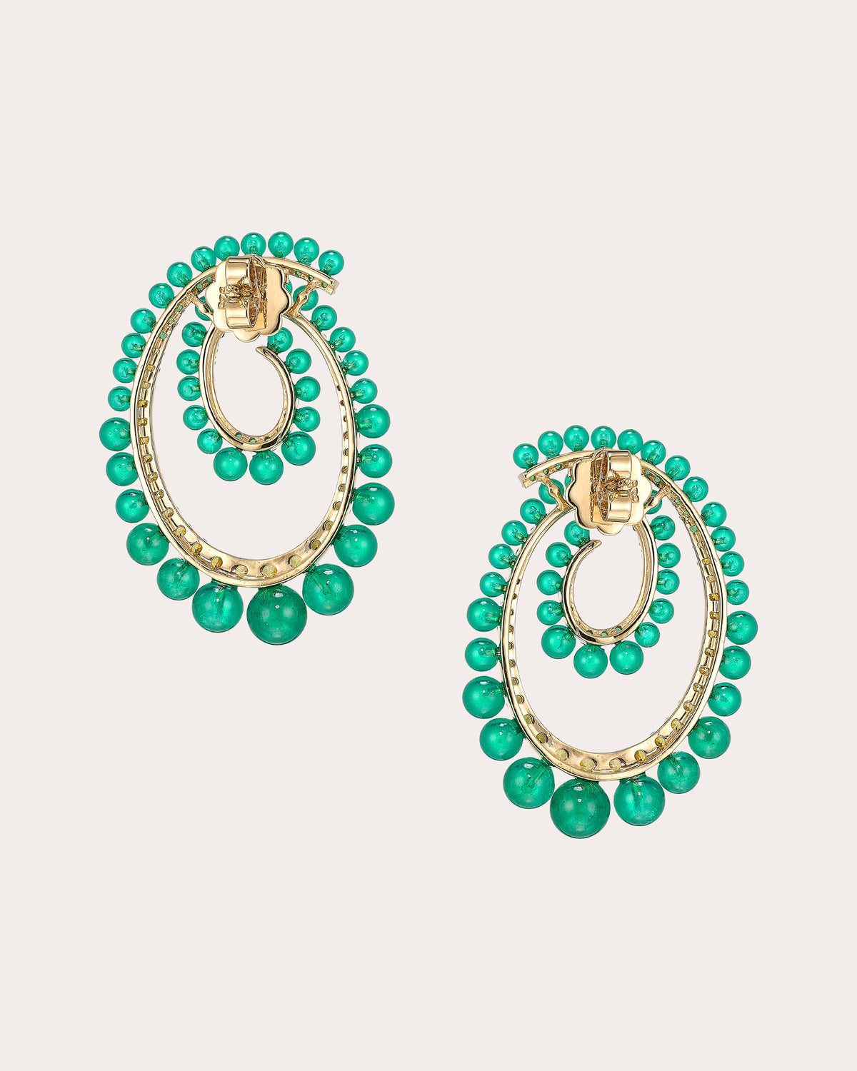 Green Agate Petite Vortex Drop Earrings