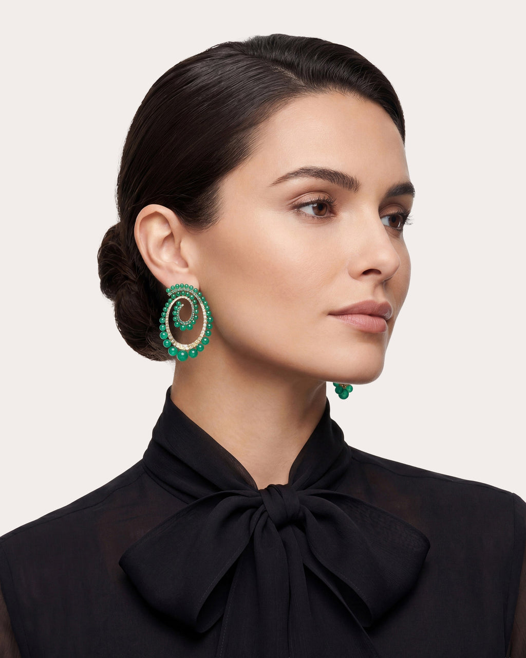 Green Agate Petite Vortex Drop Earrings