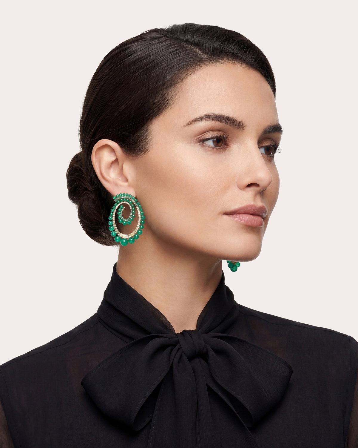 Green Agate Petite Vortex Drop Earrings
